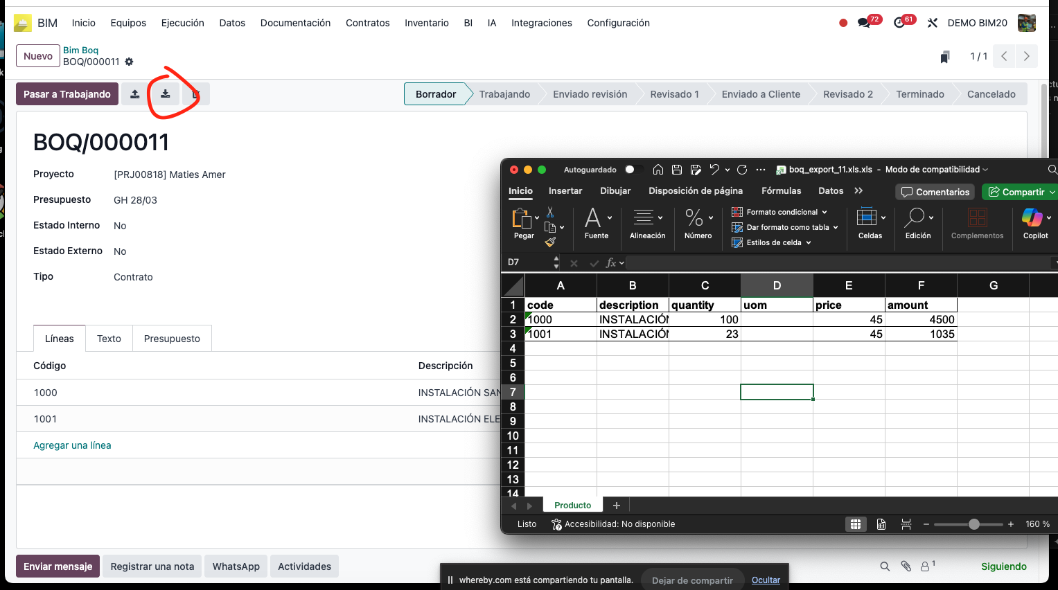 Guía Completa para Crear un BOQ en Odoo